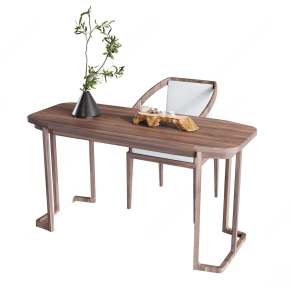 新中式书桌椅组合3D模型下载